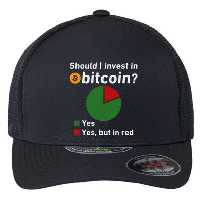 Should I Invest In Bitcoin Yes Pie Chart Funny Crypto Flexfit Unipanel Trucker Cap