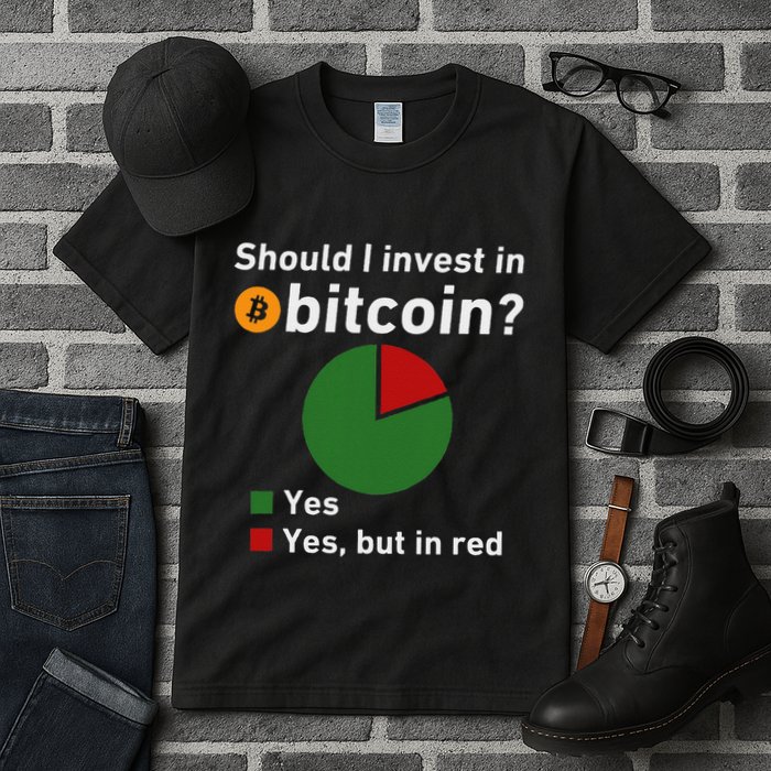 Should I Invest In Bitcoin Yes Pie Chart Funny Crypto Tall T-Shirt
