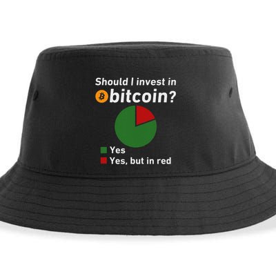Should I Invest In Bitcoin Yes Pie Chart Funny Crypto Sustainable Bucket Hat