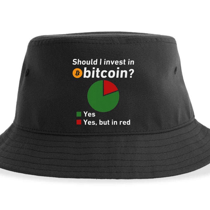 Should I Invest In Bitcoin Yes Pie Chart Funny Crypto Sustainable Bucket Hat