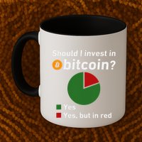 Should I Invest In Bitcoin Yes Pie Chart Funny Crypto Mug