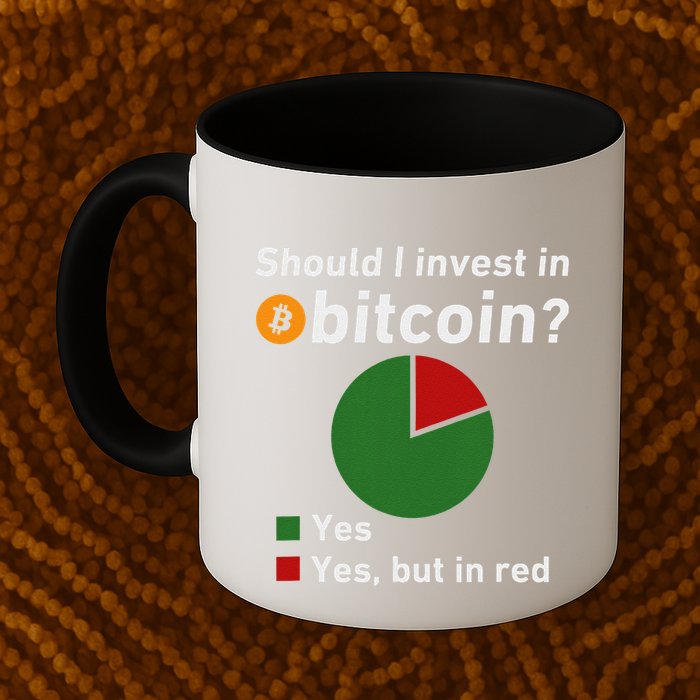 Should I Invest In Bitcoin Yes Pie Chart Funny Crypto Mug