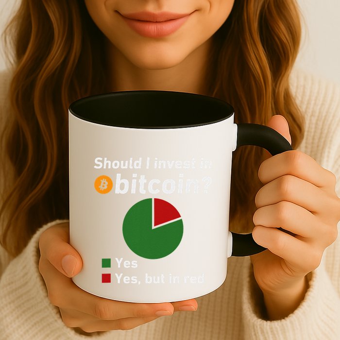 Should I Invest In Bitcoin Yes Pie Chart Funny Crypto Mug