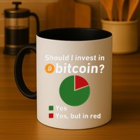 Should I Invest In Bitcoin Yes Pie Chart Funny Crypto Mug