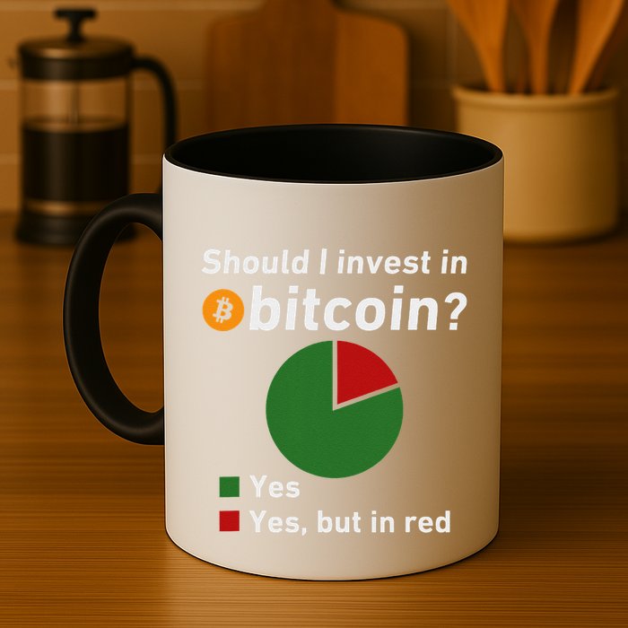 Should I Invest In Bitcoin Yes Pie Chart Funny Crypto Mug