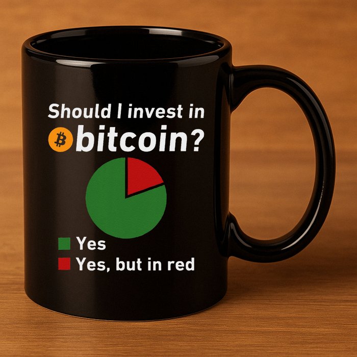 Should I Invest In Bitcoin Yes Pie Chart Funny Crypto 11oz C Handle Ceramic Mug