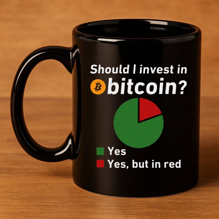 Should I Invest In Bitcoin Yes Pie Chart Funny Crypto 11oz C Handle Ceramic Mug
