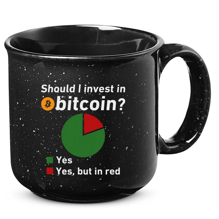 Should I Invest In Bitcoin Yes Pie Chart Funny Crypto 15oz Campfire Ceramic Mug