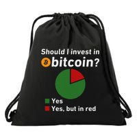 Should I Invest In Bitcoin Yes Pie Chart Funny Crypto Drawstring Bag