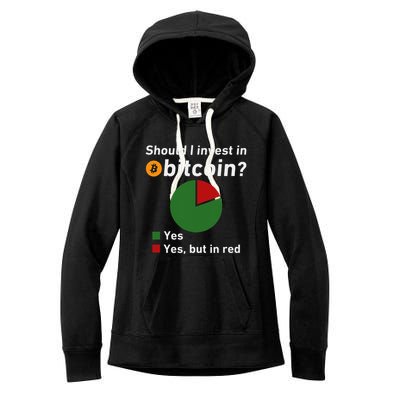 Should I Invest In Bitcoin Yes Pie Chart Funny Crypto Women's Fleece Hoodie
