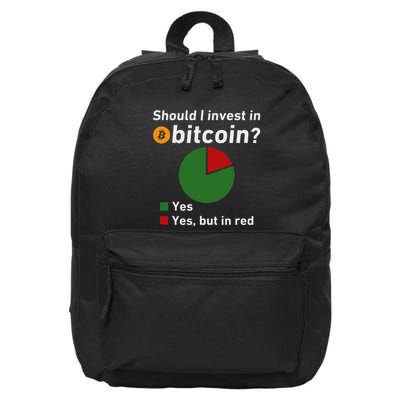 Should I Invest In Bitcoin Yes Pie Chart Funny Crypto 16 in Basic Backpack