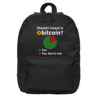 Should I Invest In Bitcoin Yes Pie Chart Funny Crypto 16 in Basic Backpack