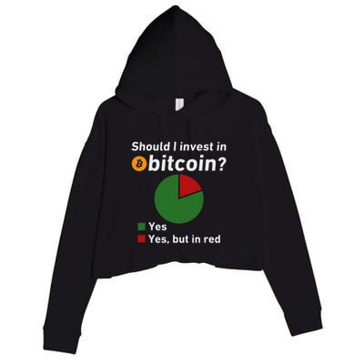 Should I Invest In Bitcoin Yes Pie Chart Funny Crypto Crop Fleece Hoodie