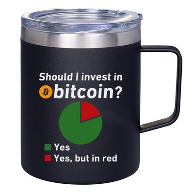 Should I Invest In Bitcoin Yes Pie Chart Funny Crypto 12oz Stainless Steel Coffee Mug