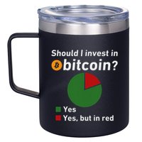 Should I Invest In Bitcoin Yes Pie Chart Funny Crypto 12oz Stainless Steel Coffee Mug