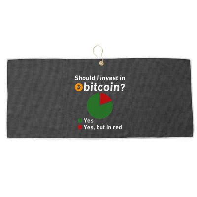 Should I Invest In Bitcoin Yes Pie Chart Funny Crypto Large Microfiber Waffle Golf Towel