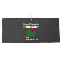 Should I Invest In Bitcoin Yes Pie Chart Funny Crypto Large Microfiber Waffle Golf Towel