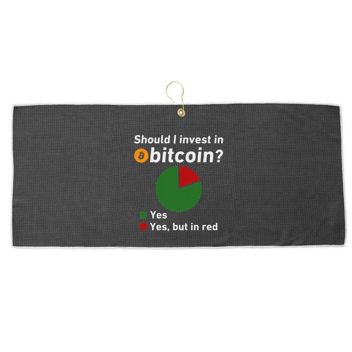 Should I Invest In Bitcoin Yes Pie Chart Funny Crypto Large Microfiber Waffle Golf Towel