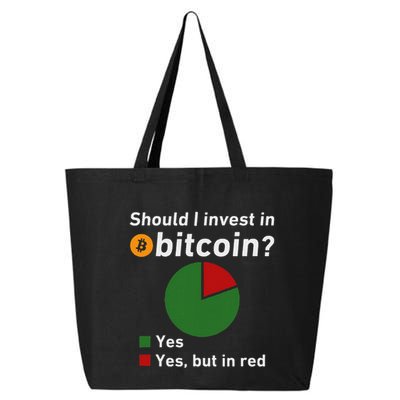 Should I Invest In Bitcoin Yes Pie Chart Funny Crypto 25L Jumbo Tote