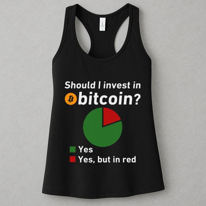 Should I Invest In Bitcoin Yes Pie Chart Funny Crypto Womens Tank Top