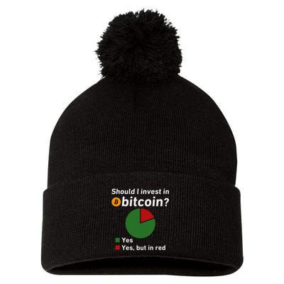Should I Invest In Bitcoin Yes Pie Chart Funny Crypto Pom Pom 12in Knit Beanie