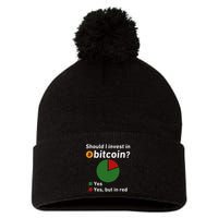 Should I Invest In Bitcoin Yes Pie Chart Funny Crypto Pom Pom 12in Knit Beanie