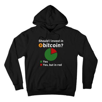 Should I Invest In Bitcoin Yes Pie Chart Funny Crypto Tall Hoodie