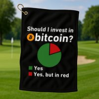 Should I Invest In Bitcoin Yes Pie Chart Funny Crypto Golf Towel