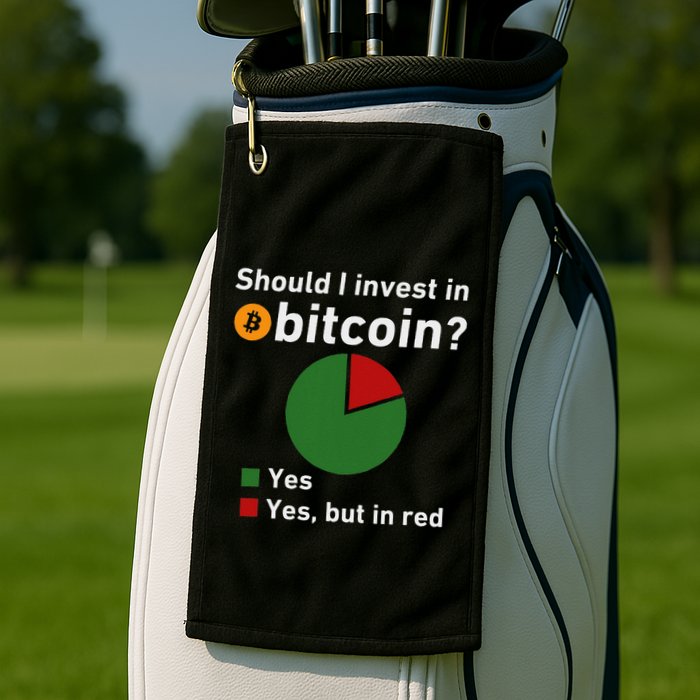 Should I Invest In Bitcoin Yes Pie Chart Funny Crypto Golf Towel