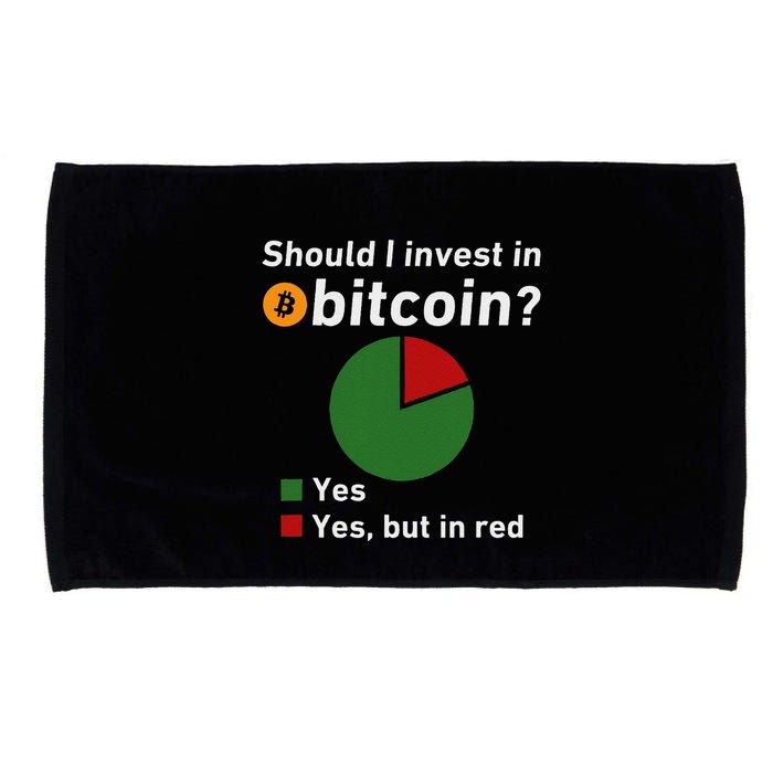 Should I Invest In Bitcoin Yes Pie Chart Funny Crypto Microfiber Hand Towel
