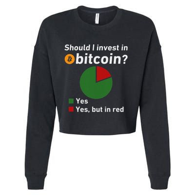 Should I Invest In Bitcoin Yes Pie Chart Funny Crypto Cropped Pullover Crew