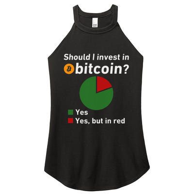 Should I Invest In Bitcoin Yes Pie Chart Funny Crypto Women's Perfect Tri Rocker Tank