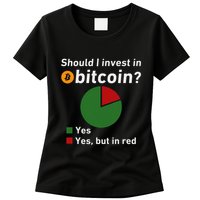 Should I Invest In Bitcoin Yes Pie Chart Funny Crypto Womens T-Shirt