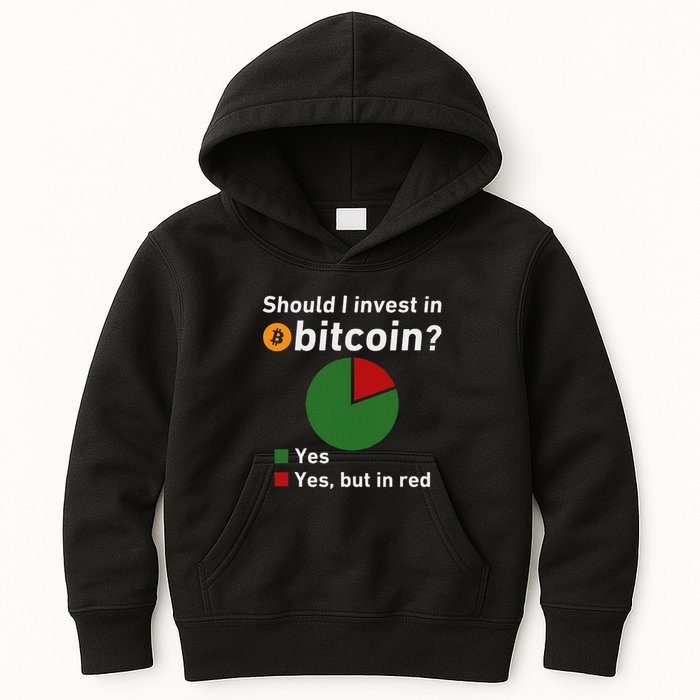 Should I Invest In Bitcoin Yes Pie Chart Funny Crypto Kids Hoodie