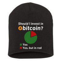 Should I Invest In Bitcoin Yes Pie Chart Funny Crypto Short Acrylic Beanie