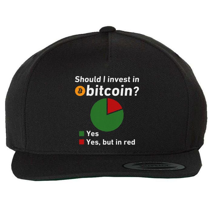 Should I Invest In Bitcoin Yes Pie Chart Funny Crypto Wool Snapback Cap