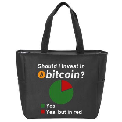 Should I Invest In Bitcoin Yes Pie Chart Funny Crypto Zip Tote Bag