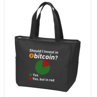 Should I Invest In Bitcoin Yes Pie Chart Funny Crypto Zip Tote Bag