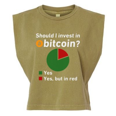 Should I Invest In Bitcoin Yes Pie Chart Funny Crypto Garment-Dyed Women's Muscle Tee