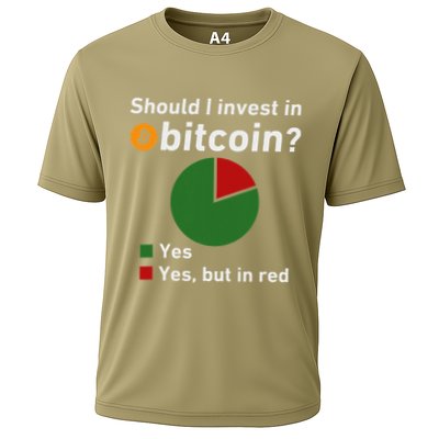Should I Invest In Bitcoin Yes Pie Chart Funny Crypto Cooling Performance Crew T-Shirt