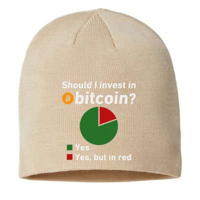 Should I Invest In Bitcoin Yes Pie Chart Funny Crypto Sustainable Beanie