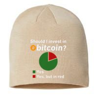 Should I Invest In Bitcoin Yes Pie Chart Funny Crypto Sustainable Beanie