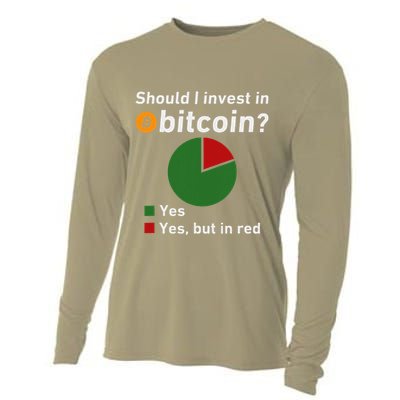 Should I Invest In Bitcoin Yes Pie Chart Funny Crypto Cooling Performance Long Sleeve Crew