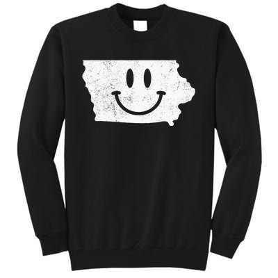 Smiling In IA – Funny Iowa Happy Face Tall Sweatshirt