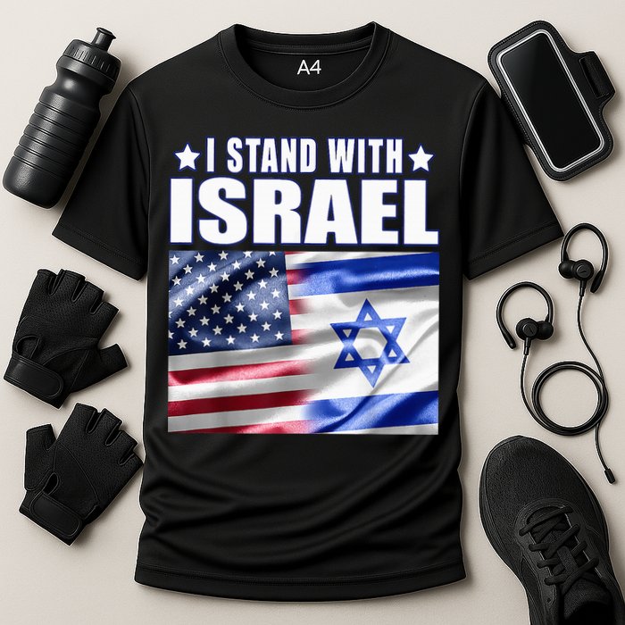Support Israel I Stand With Israel Us Israel Flag Combined Cooling Performance Crew T-Shirt