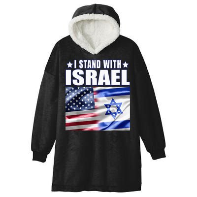 Support Israel I Stand With Israel Us Israel Flag Combined Hooded Wearable Blanket
