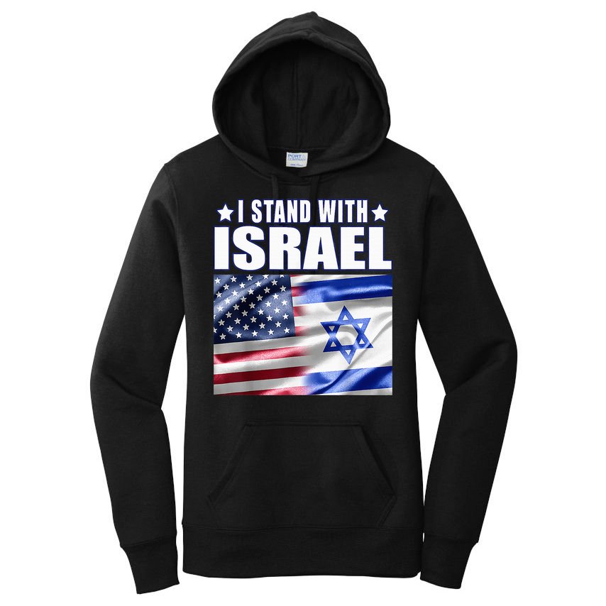 Support Israel I Stand With Israel Us Israel Flag Combined Women's Pullover Hoodie