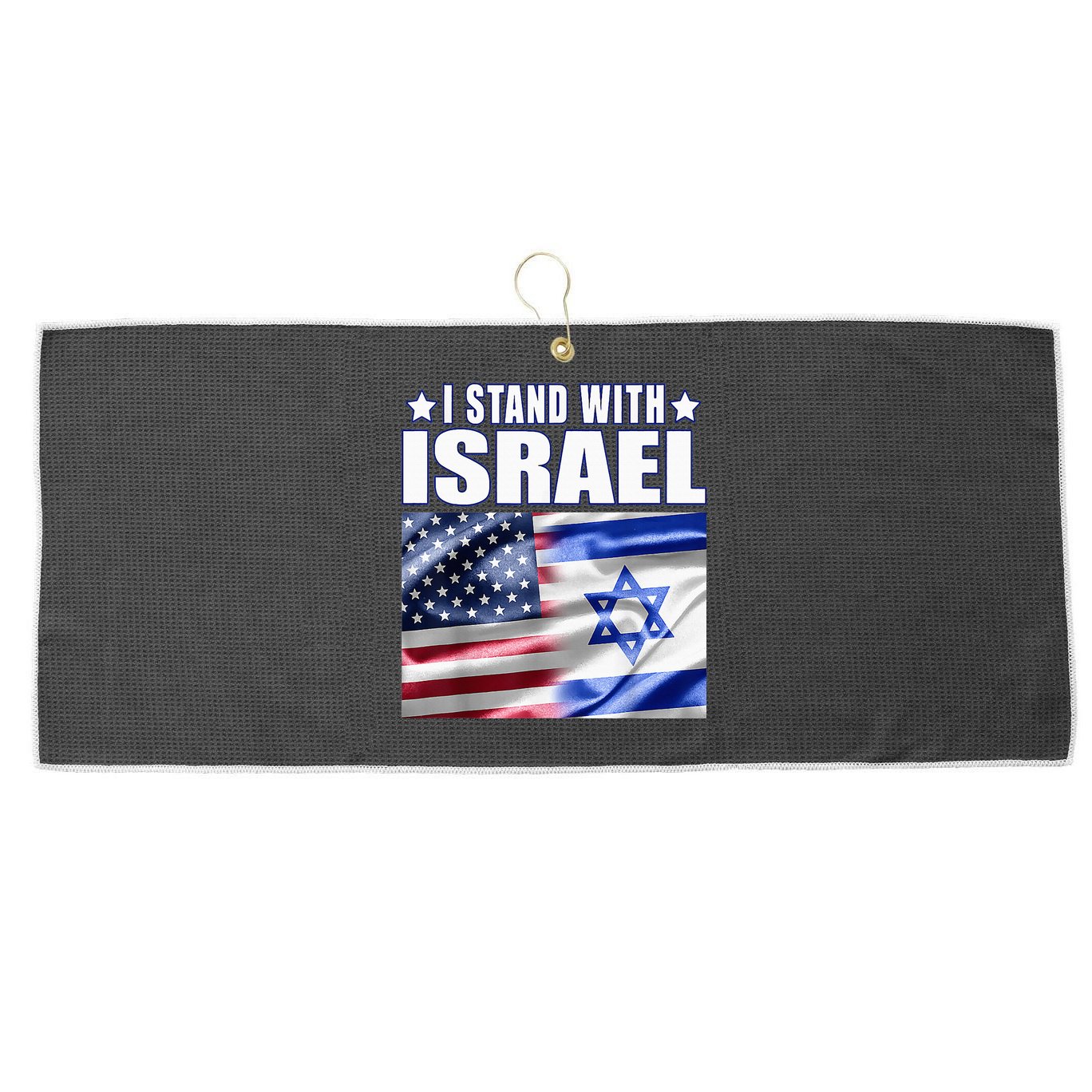 Support Israel I Stand With Israel Us Israel Flag Combined Large Microfiber Waffle Golf Towel