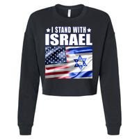 Support Israel I Stand With Israel Us Israel Flag Combined Cropped Pullover Crew