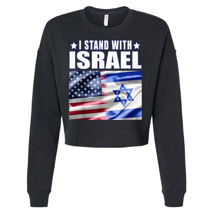 Support Israel I Stand With Israel Us Israel Flag Combined Cropped Pullover Crew